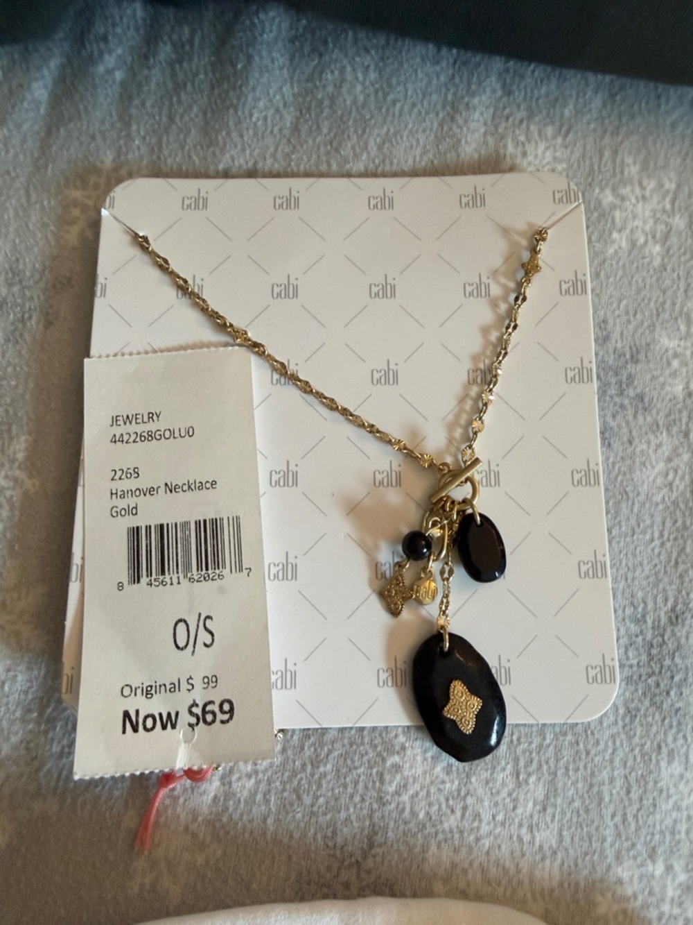 CAbi gold and black multi-pendant necklace